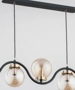Outlet Sklep Kaja Czarno-złota lampa wisząca o finezyjnym kształcie AL 62155 | Kaja