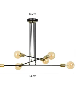 Hot Sklep Kaja Czarno-złota lampa wisząca w stylu industrialnym 785/6 | Kaja