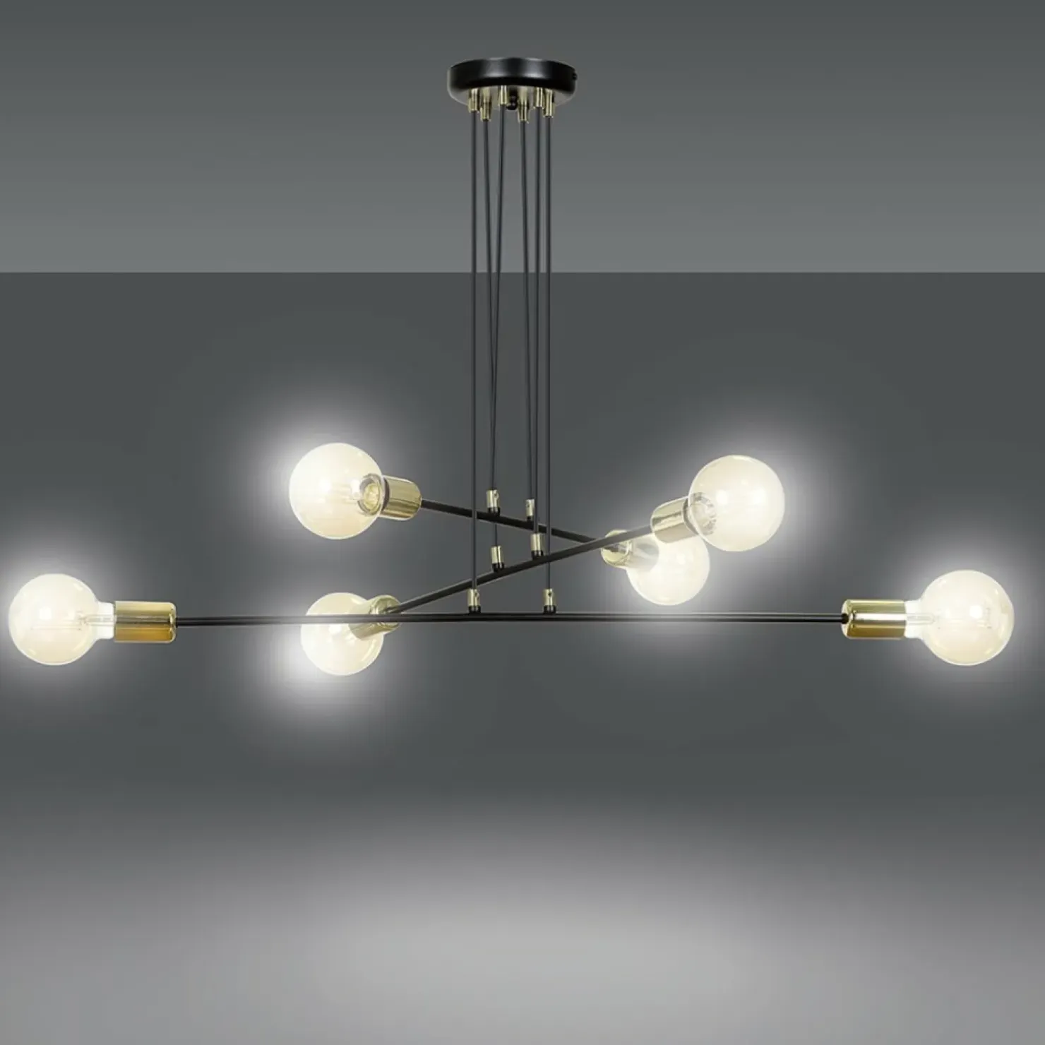 Hot Sklep Kaja Czarno-złota lampa wisząca w stylu industrialnym 785/6 | Kaja