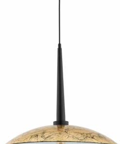 Discount Sklep Kaja Czarno-złota lampa wisząca z szerokim kloszem AL 61245 DEMI | Kaja