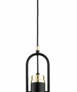 New Sklep Kaja Czarno-złota lampa wisząca z okrągłym kloszem AL 61275 MOVENA | Kaja