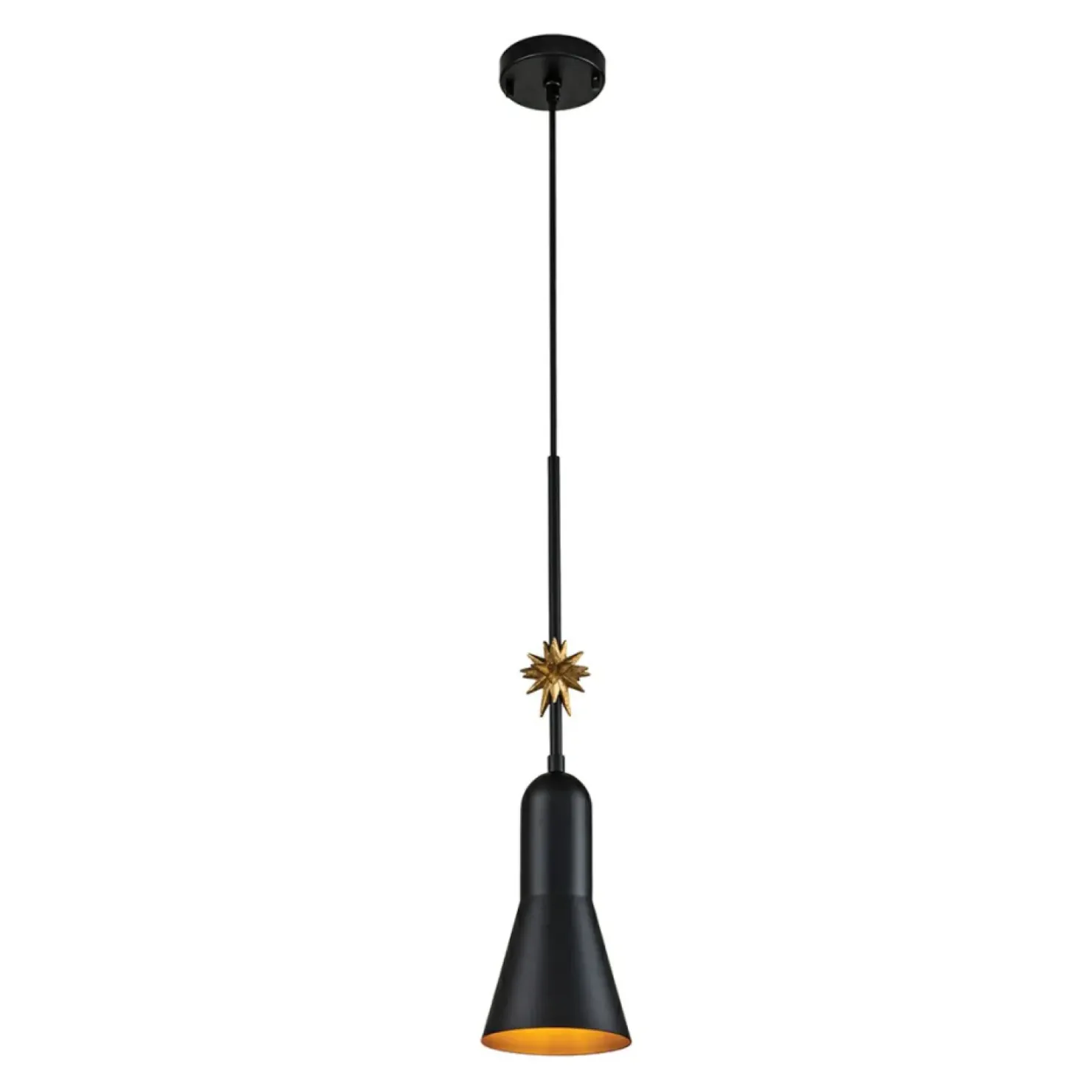 Store Sklep Kaja Czarno-złota lampa wisząca z ozdobą ETOILE-P-S-MB z serii ETOILE