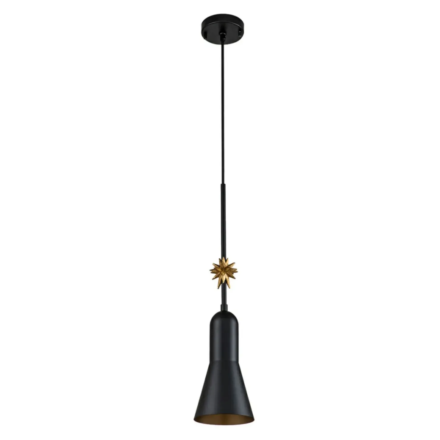 Store Sklep Kaja Czarno-złota lampa wisząca z ozdobą ETOILE-P-S-MB z serii ETOILE
