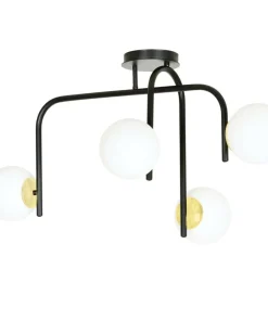 Shop Sklep Kaja Czarno-złota lampa z okrągłymi kloszami 1032/4B RAGNAR | Kaja
