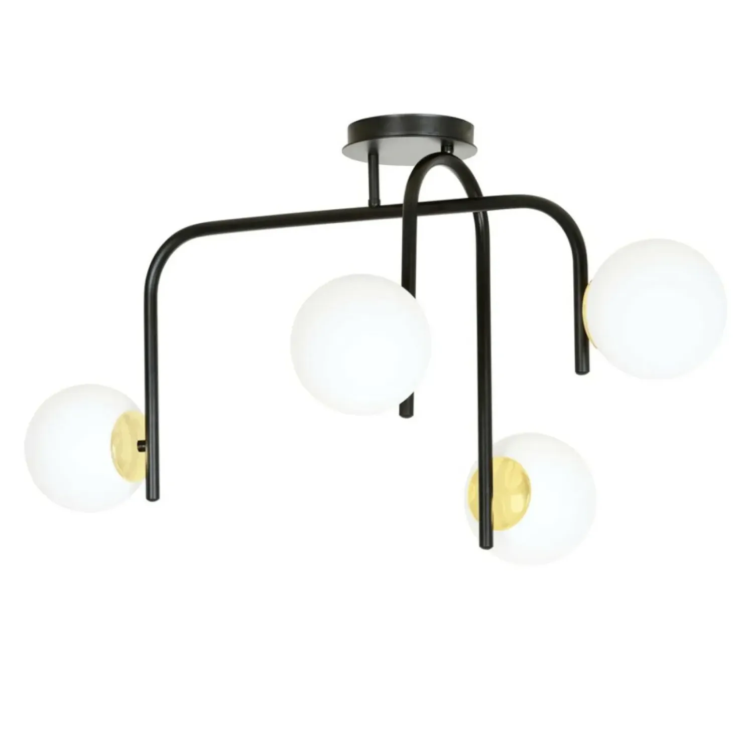Shop Sklep Kaja Czarno-złota lampa z okrągłymi kloszami 1032/4B RAGNAR | Kaja