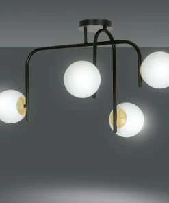 Shop Sklep Kaja Czarno-złota lampa z okrągłymi kloszami 1032/4B RAGNAR | Kaja