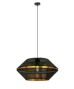 Czarno-złota lampa z perforowanym abażurem 1185/1 z serii MALIA | Kaja*Sklep Kaja Online