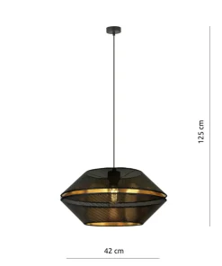 Czarno-złota lampa z perforowanym abażurem 1185/1 z serii MALIA | Kaja*Sklep Kaja Online