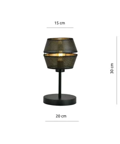 Czarno-złota lampka na stolik nocny przy łóżku 1185/LN z serii MALIA*Sklep Kaja Flash Sale