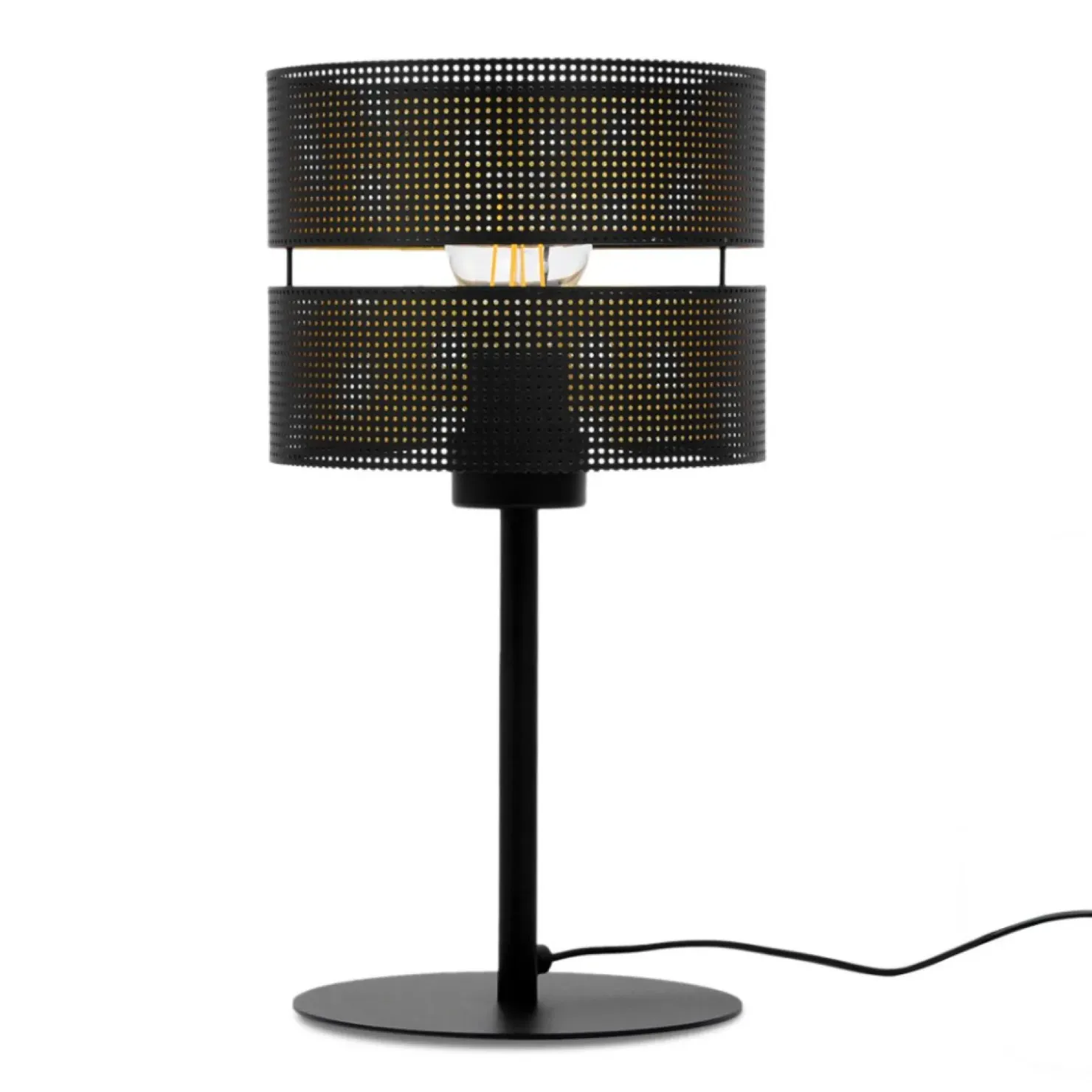 Czarno-złota lampka z ażurowym abażurem K-5226 z serii ZIMBO*Sklep Kaja Best Sale