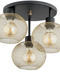 New Sklep Kaja Czarno-złota, stylowa lampa sufitowa do sypialni AL 62348 serii KERSO