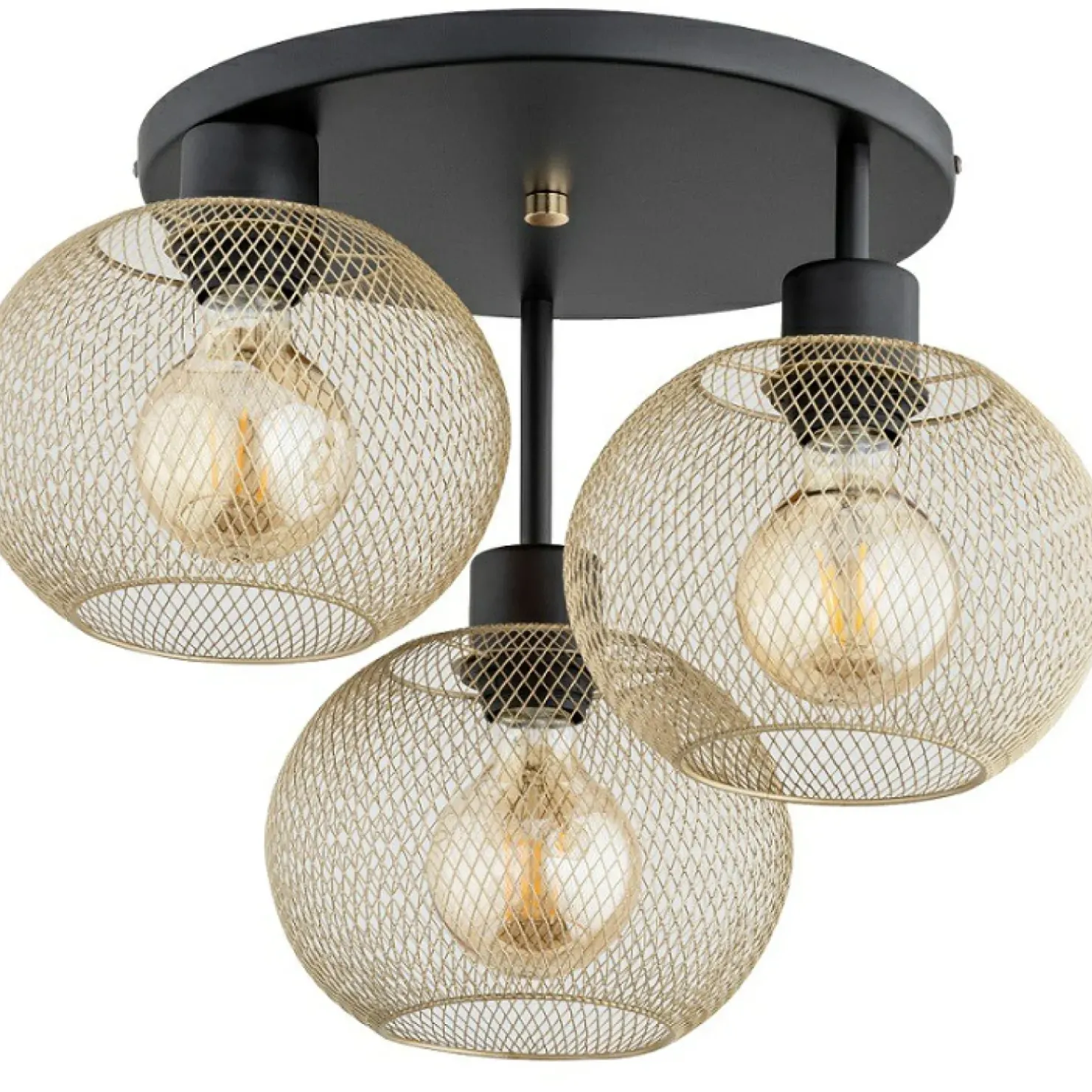 New Sklep Kaja Czarno-złota, stylowa lampa sufitowa do sypialni AL 62348 serii KERSO