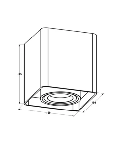 Czarny downlight natynkowy GU10 20039-BK QUADRY SL 1 | Kaja*Sklep Kaja Store