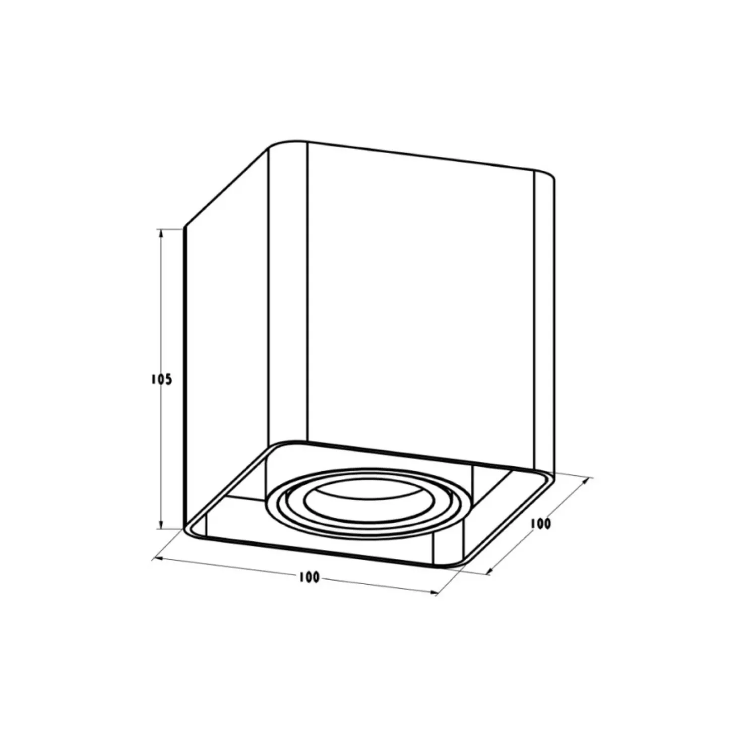Czarny downlight natynkowy GU10 20039-BK QUADRY SL 1 | Kaja*Sklep Kaja Store