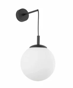 Czarny kinkiet z białą wiszącą kulą TK 5388 ESME WHITE | Kaja*Sklep Kaja Outlet