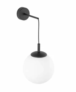 Czarny kinkiet z białą wiszącą kulą TK 5388 ESME WHITE | Kaja*Sklep Kaja Outlet