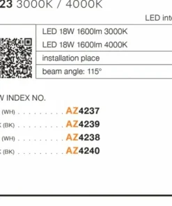 Czarny klasyczny plafon LED neutralny AZ4240 MALTA | Kaja Oświetlenie*Sklep Kaja Shop