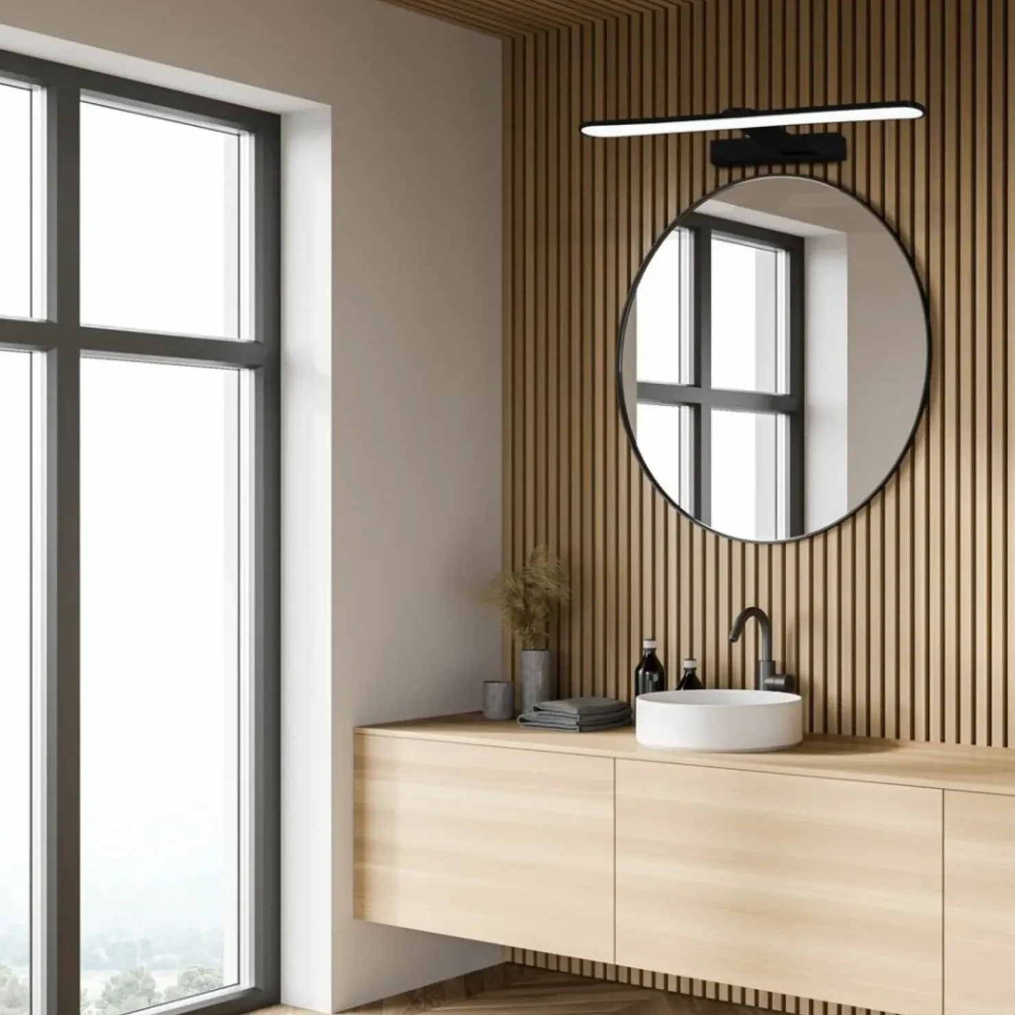Czarny, ledowy kinkiet ścienny, nad lustro ML5615 z serii SPLASH | Kaja Oświetle*Sklep Kaja Outlet