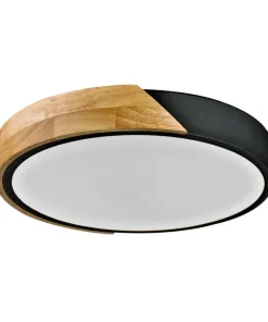 Czarny plafon sufitowy, z drewnem PLF-13186-BK-WO z serii NASTRO*Sklep Kaja Online