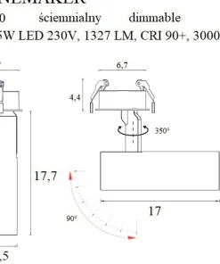 Czarny, spot LED mocowany podtynkowo MX H0120 SHINEMAKER | Kaja*Sklep Kaja Sale
