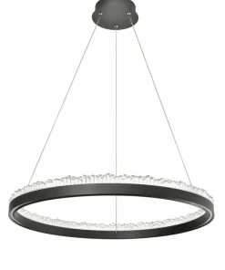 Best Sale Sklep Kaja Czarny, wiszący okrąg LED z kryształkami PD2304600R-MB REGI | Kaja