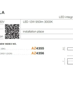 zewnętrzny kinkiet elewacyjny LED AZ4355 CASOLA | Kaja*Sklep Kaja Store