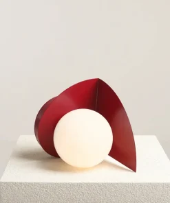 Czerwona, modernistyczna lampka stołowa ⌀14cm 1125B15 z serii LOOP | Kaja Oświet*Sklep Kaja Fashion