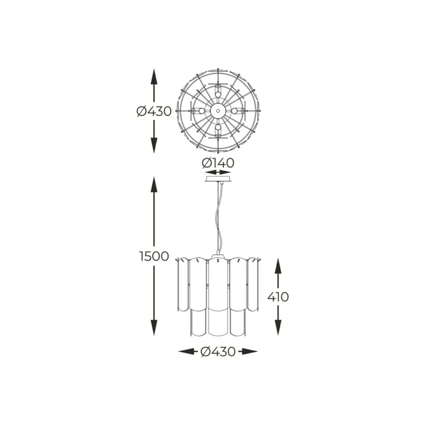 Sale Sklep Kaja Dekoracyjna, elegancka lampa wisząca MD3523-8M-EBCN NIRA | Kaja
