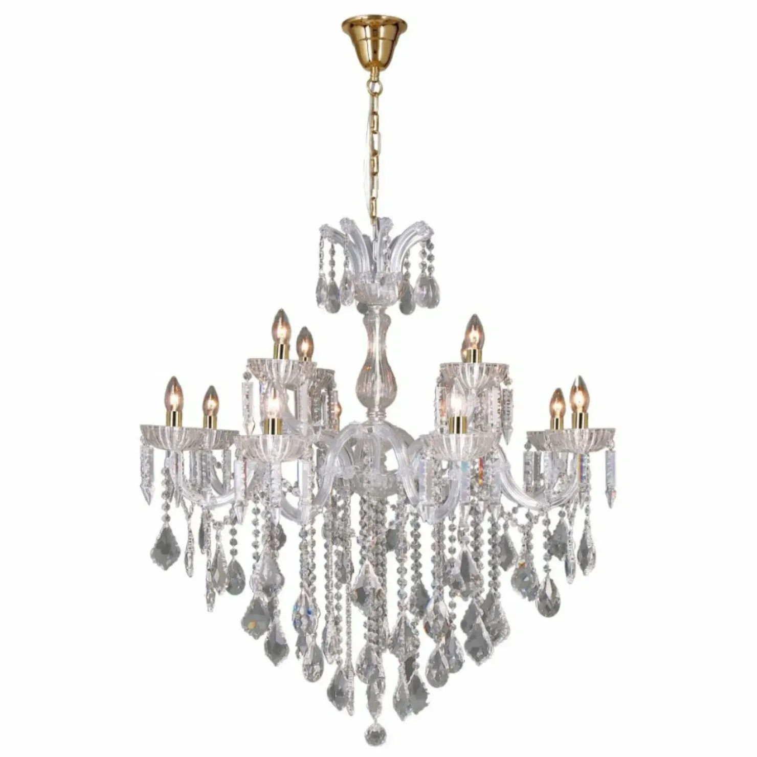Shop Sklep Kaja Dekoracyjna, kryształowa lampa wisząca ZM 17801/10+5-GLD CHATEAU | Kaja