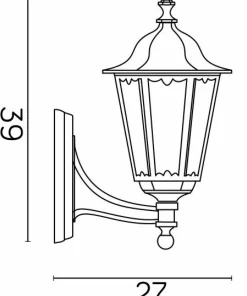 Dekoracyjna lampa ścienna, pojedyncza K 3012/1/M g z serii RETRO MIDI | Kaja Ośw*Sklep Kaja Online