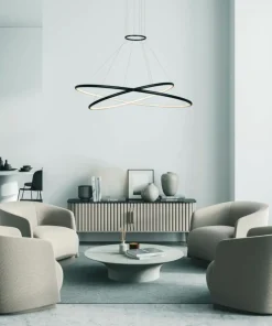Outlet Sklep Kaja Dekoracyjna lampa wisząca do salonu LP-940/2P BK CCT HALIFAX | Kaja