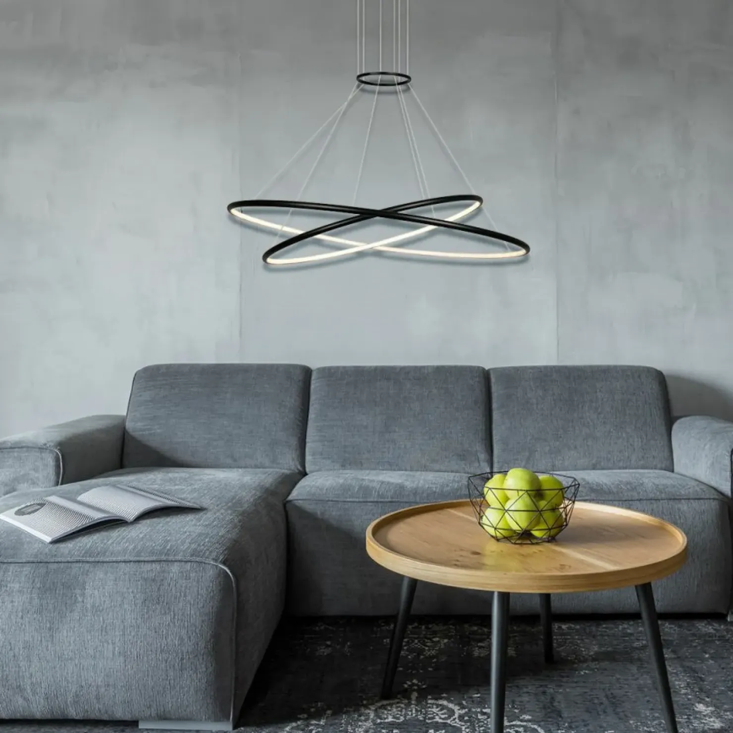 Outlet Sklep Kaja Dekoracyjna lampa wisząca do salonu LP-940/2P BK CCT HALIFAX | Kaja