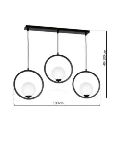 Cheap Sklep Kaja Dekoracyjna lampa wisząca z czarnymi okręgami MLP5594 z serii BOSTON | Kaja Oświ