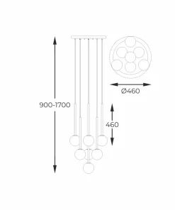Clearance Sklep Kaja Dekoracyjna lampa wisząca do salonu P0574-07F-SDFZ ARCTURUS | Kaja
