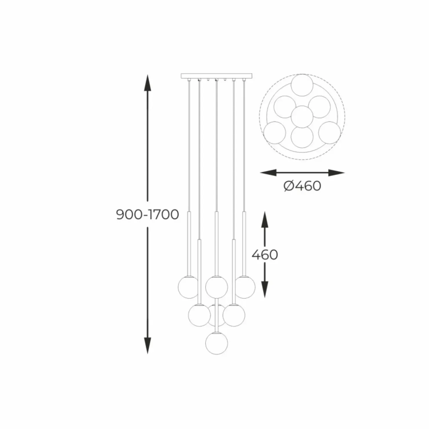 Clearance Sklep Kaja Dekoracyjna lampa wisząca do salonu P0574-07F-SDFZ ARCTURUS | Kaja