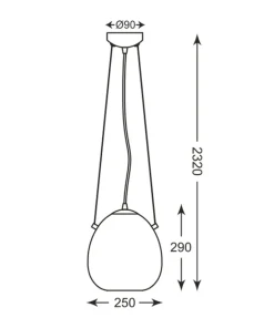 Hot Sklep Kaja Dekoracyjna lampa wisząca do jadalni P19066B-D25 MOON | Kaja