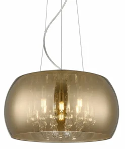 Shop Sklep Kaja Dekoracyjna lampa ze złotym kloszem P0076-05L-F7HF CRYSTAL | Kaja
