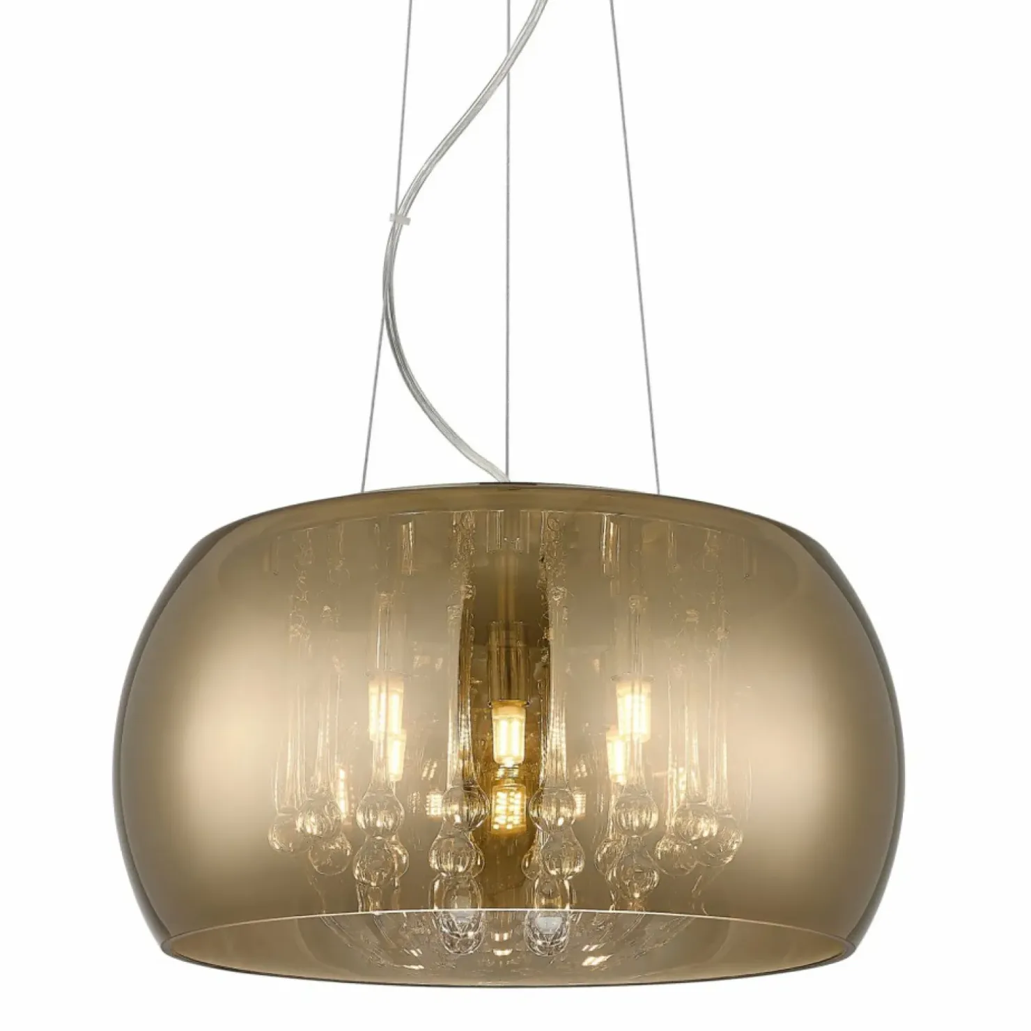 Shop Sklep Kaja Dekoracyjna lampa ze złotym kloszem P0076-05L-F7HF CRYSTAL | Kaja