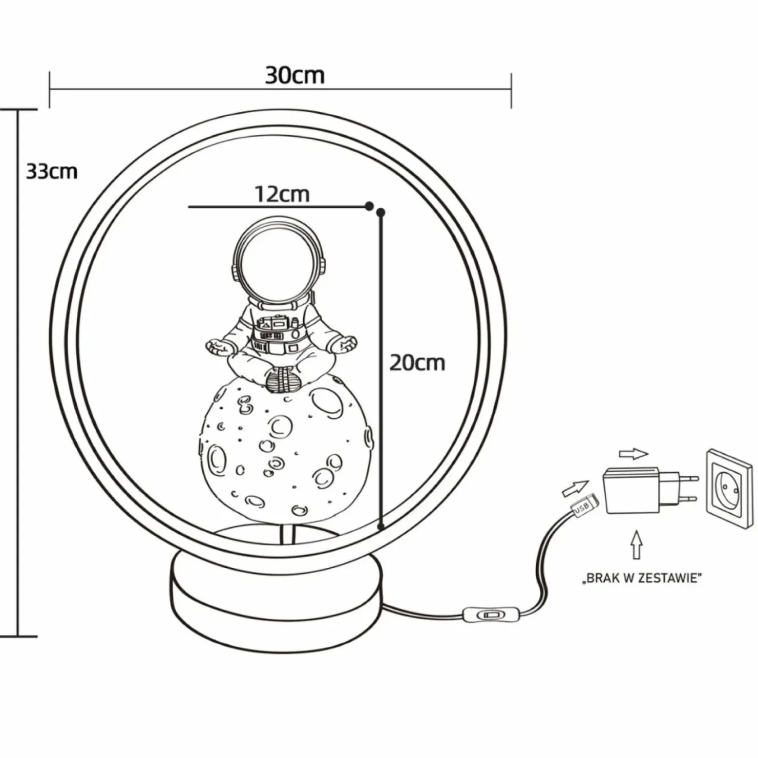 Dekoracyjna lampka nocna LED dla dzieci BX04S123D-1 ASTRONAUTA | Kaja*Sklep Kaja Shop