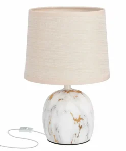 Dekoracyjna lampka stołowa z beżowym abażurem 41-24374 z serii ADELINA | Kaja Oś*Sklep Kaja Flash Sale