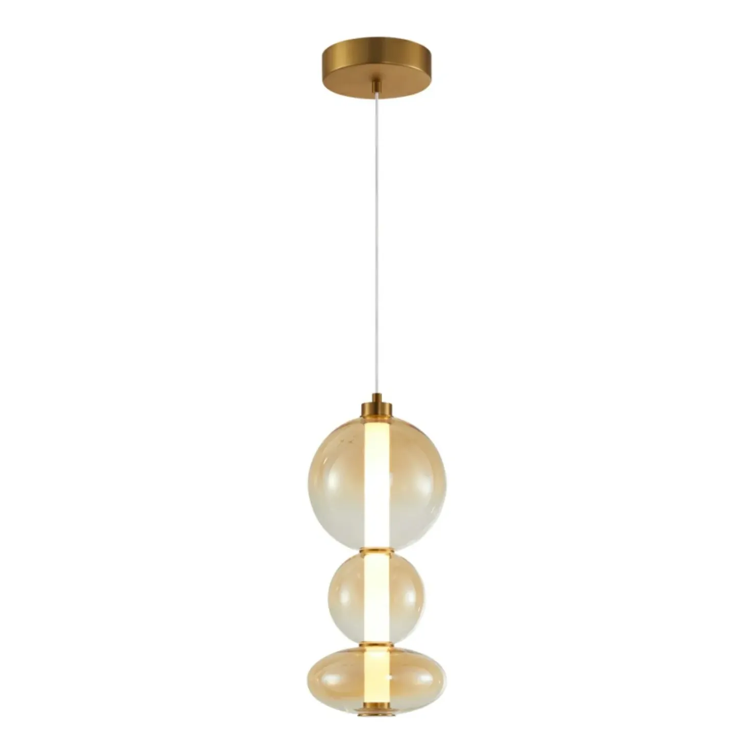 Best Sale Sklep Kaja Dekoracyjna, ledowa lampa wisząca PND-24352V-24W-AB-AMB SONTE | Kaja