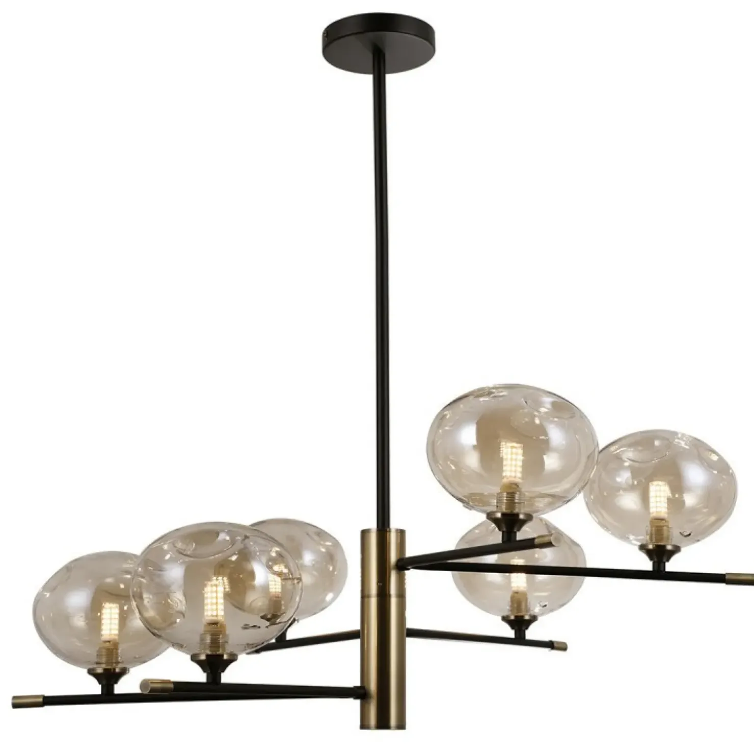 Discount Sklep Kaja Dekoracyjna, rozłożysta lampa wisząca PND-58856-6-MB-AB z serii MESTA