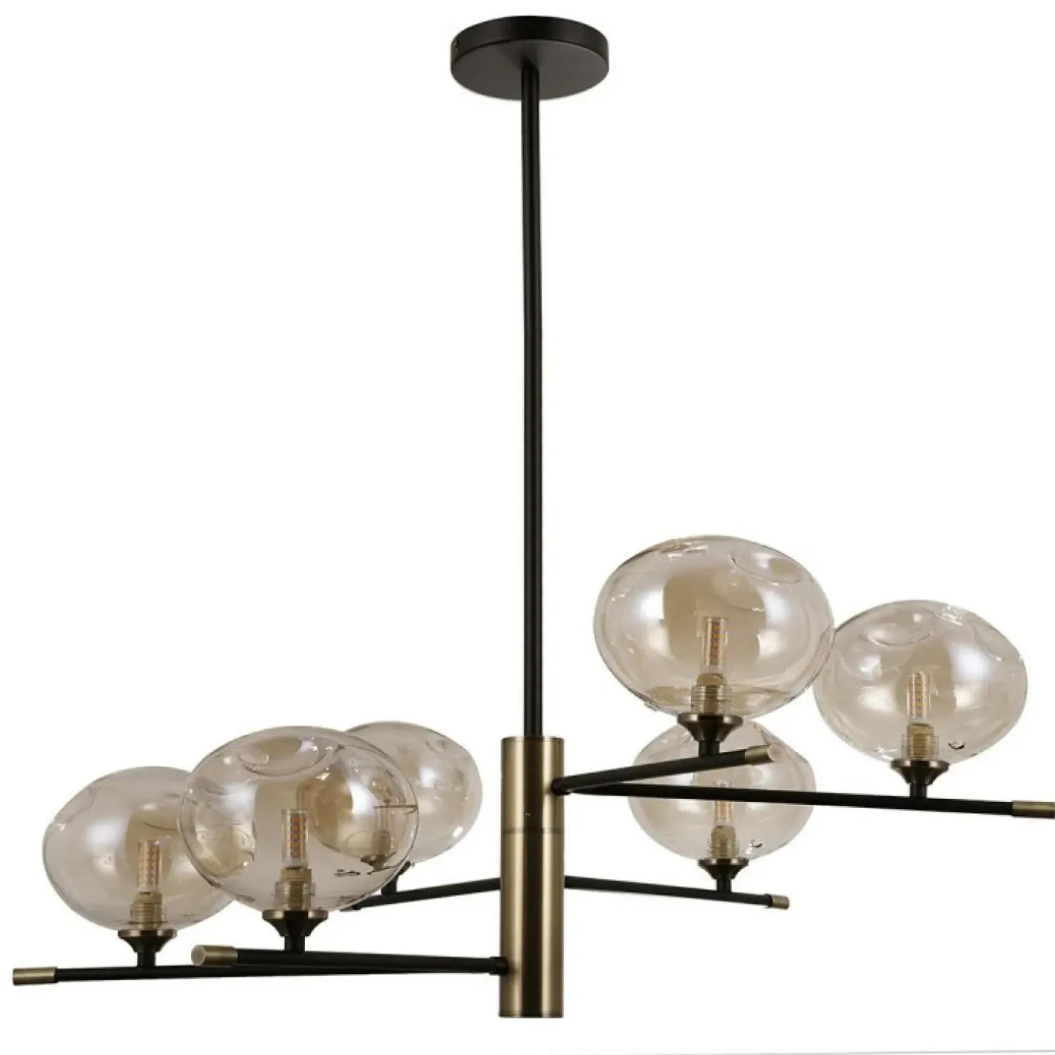 Discount Sklep Kaja Dekoracyjna, rozłożysta lampa wisząca PND-58856-6-MB-AB z serii MESTA