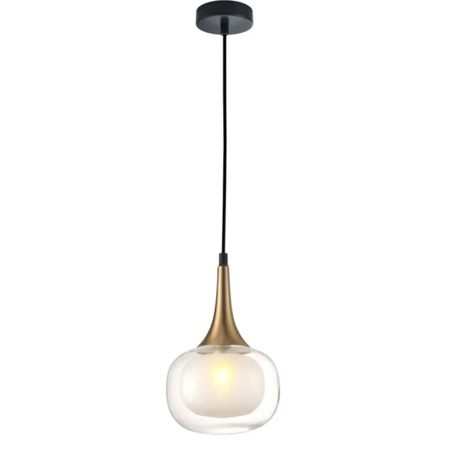 Best Sale Sklep Kaja Dekoracyjna, złota lampa wisząca PND-99709-1-BRO-CL z serii KONILA