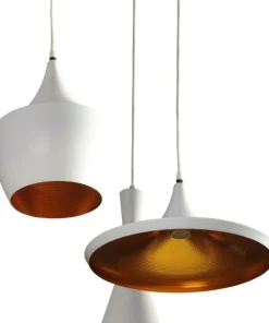 Outlet Sklep Kaja Designerska, biało-złota lampa wisząca do kuchni AZ1339 MIX | Kaja