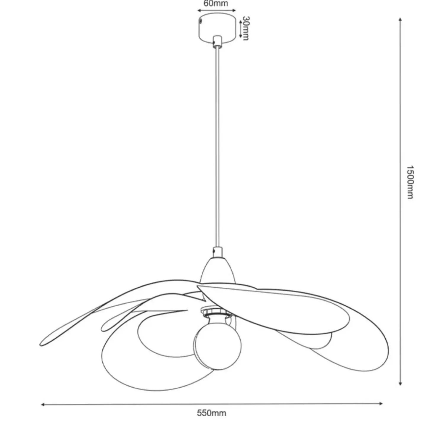 New Sklep Kaja Designerska, czarna lampa wisząca imitująca kwiat ANT 5011 ZONO P