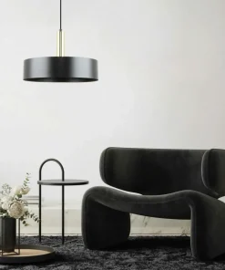 Outlet Sklep Kaja Designerska, czarno-złota lampa wisząca do salonu A8133 z serii LEO