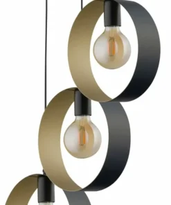 Online Sklep Kaja Designerska, czarno-złota lampa z obręczami SIG 32285 z serii HAPPY