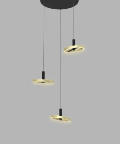 Best Sale Sklep Kaja Designerska, czarno-złota lampa wisząca LED WF 5016-304 BREST | Kaja
