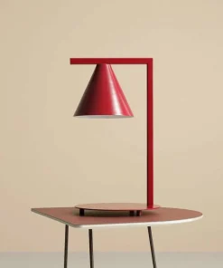 Designerska, czerwona lampa stołowa do biura 1108B15 z serii FORM*Sklep Kaja Hot